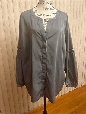 Talbots Womens Black Long Sleeve Peasant Blouse